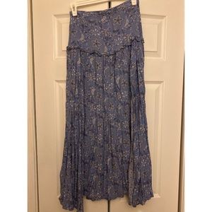 Blue and white flowered skirt